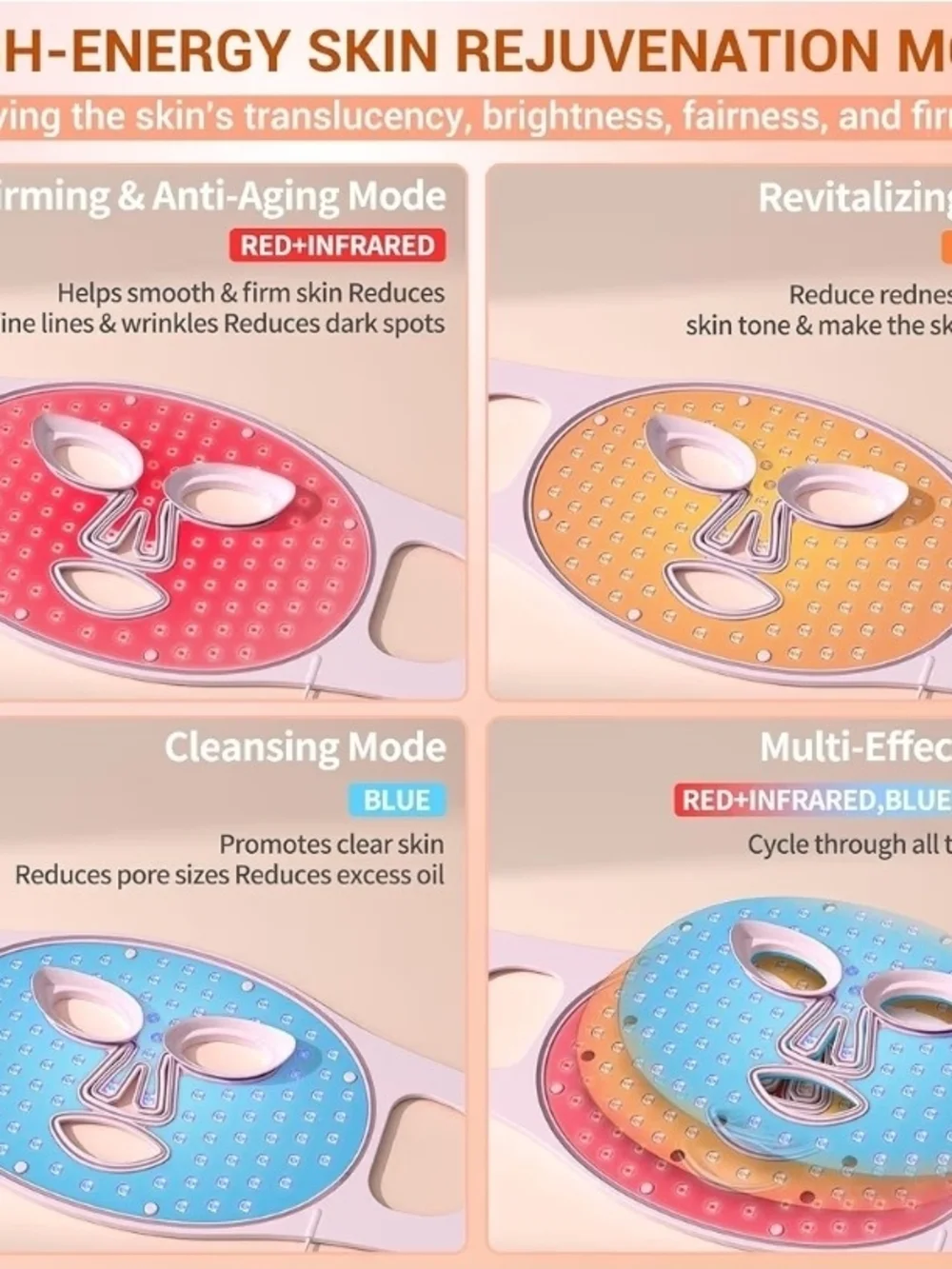 New Red Light Therapy LED Face Mask for Women